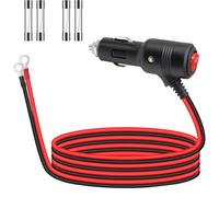 RUNCCI-YUN Spinotto Presa Accendisigari Auto, 12V Auto Accendisigari Cavo,Accendisigari maschio a O anello terminale, Cavo Prolunga 16AWG Accendisigaricon interruttore on/off per Auto,SUVs(100cm）