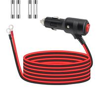 RUNCCI-YUN Spinotto Presa Accendisigari Auto, 12V Auto Accendisigari Cavo,Accendisigari maschio a O anello terminale, Cavo Prolunga 16AWG Accendisigaricon interruttore on/off per Auto,SUVs(2M/6.5Ft)