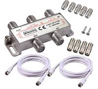 RUNCCI-YUN Splitter TV CATV 4 Vie 5-2500MHz - Ripartitore F per Cavo Antenna, Satellitare, TV SAT, HDTV, Full HD - Adattatore Con F-Connettore