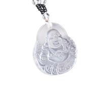 RUNCH Ciondolo Buddha Tantra, Ciondolo Buddha cammeo amuleto Collana, Ciondolo per Uomo e Donna,White