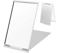 Rundago Specchio Portatile Pieghevole, Specchi da Tavolo, Specchio Piccolo Con Alloggiamento in Alluminio, Ideale per Viaggi e Trucco (Medio)
