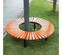 Runde Baumbank - Panchina curva in legno per esterni, diametro 180 cm, per parchi e cortili, design elegante per rilassarsi e godersi la natura