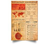 Rune delle streghe Infografiche Targhe in metallo con latta Conoscenza della stregoneria Poster retrò Arte Guide alle streghe Stampa Targhe per stanze Bar Ufficio Decorazione murale 8x12 pollici