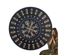 Rune di stregoneria - Rune di divinazione in legno, 25 rune di stregoneria in legno con disco - Forniture per strega con iscrizioni immortali, strumenti artigianali multifunzionali per altare,