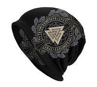 Rune Norrene Valknut Bonnet Cappelli da Uomo -Simbolo di Odino Vichingo Stampato Slouchy Skullies Beanie Hat-Cappucci per Copricapo con Berretto Sottile Elastico per Ciclismo