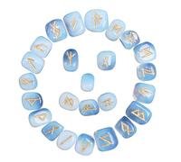 Rune pietre opalite Set di 25 runiche in con alfabeto Elder Futhark inciso