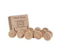 Rune Stones Set - Simboli nordici incisi in legno per principianti e professionisti esperti | Strumenti di divinazione artigianali per la meditazione | 1,54x0,31 pollici, Trab