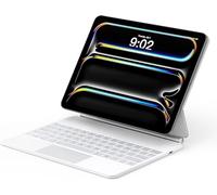 runelk Magic Keyboard Case per iPad Pro 13" M4 2024 / M5 2025 - Tastiera magnetica con trackpad multi-touch e supporto flottante, bianco
