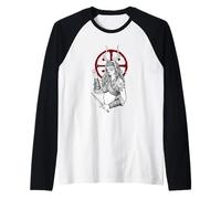 Runes Heilung Camicia Sciamano per Vichingo Maglia con Maniche Raglan