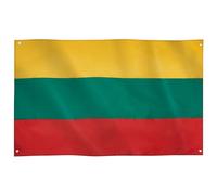 Runesol Bandiera Lituania, 91x152cm, 3ft x 5ft, 4 Occhielli, Occhiello in Ogni Angolo, Bandiera Lituana, Repubblica della Lituania, Interno, Esterno, Ristabilimento dell'Indipendenza