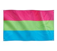 Runesol Bandiera Orgoglio Polisessuale, 91x152cm, 3ft x 5ft, 4 Occhielli, 1 Occhiello in Ogni Angolo, Bandiera Gay Pride, Bandiera LGBT+, Bandiera Orgoglio, Interno, Esterno, Colori Vividi