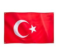 Runesol Bandiera Turchia, 91x152 cm, Bandiere Turche, 4 Occhielli in Ogni Angolo, Giornata della Solidarietà, Bandiere Alta Qualità, Interni, Esterni