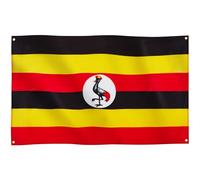 Runesol Bandiera Uganda, 91x152cm, 3ft x 5ft, 4 Occhielli, 1 Occhiello in Ogni Angolo, Bandiera Ugandese, Grey Crowned Crane, Interno, Esterno, Colori Vividi, Festa di Liberazione del NRM