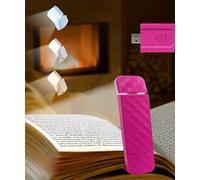 Runesol Luce da Lettura Libri a Letto Ricaricabile USB Rosa Shocking, 5 LED Lampada da Lettura per Libro Notturna, 80h Portatile Booklight con Clip, Ideale per Amanti dei Libri, Viaggi, Bambini x Rosa