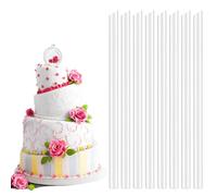 RUNFENG 40 Pezzi Pioli per Torte a Piani, Bastoncini per Torta di Plastica, Torte Bastoncini Riutilizzabili, Aste di Supporto per Torta, per Torte a Più piani e Decorazioni (18CM * 1.1CM, Bianca)