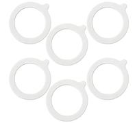 RUNFENG 6 Pezzi Sostituzione di Guarnizioni per Barattoli in Silicone Riutilizzabili, Anelli di Tenuta Ermetici in Silicone, Prova di Perdite per Barattoli di Conserve a Bocca Normale (Bianco)