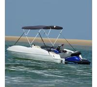 Runheo 3-Bow Bimini Top con pannelli laterali in rete, telone per barca in poliestere 600D con rivestimento in PU, 183 x (170-182) x 137 cm, protezione UV, antipioggia, protezione solare per marina e