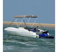 Runheo 3-Bow Bimini Top con parti laterali in rete, telone protettivo per barca, protezione UV e pioggia, telaio in alluminio, 183 x (170-182) x 137 cm, antracite