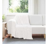 Runheo 6 coperte in pile bianco, 150 x 130 cm, leggere e traspiranti, morbide coperte per divano, letto, soggiorno, versatile come plaid, coperta e decorazione per riscaldare e dormire