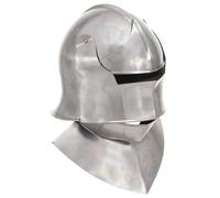 Runheo Casco da cavaliere medievale marrone rame antico, replica in acciaio calibro 18, casco LARP per cosplay, rienactment, teatro, Halloween e mostre, portatile per visione e ventilazione