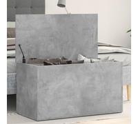 Runheo Cassapanca portaoggetti in legno grigio cemento, 84 x 42 x 46 cm, con contenitore e coperchio robusto, seduta e organizer per camera da letto, soggiorno, corridoio, cameretta dei bambini