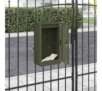 Runheo Cassetta delle lettere con contenitore e porta, in acciaio, 30 x 20 x 55 cm, resistente alle intemperie, con serratura, per giardino ed esterni, con targhetta per il nome e scomparto per