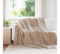 Runheo Coperta in pile color cammello, 240 x 270 cm, morbida e calda, traspirante, per divano, camera da letto, soggiorno, utilizzabile come copriletto e plaid