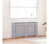 Runheo Copertura per termosifone, 2 pezzi, in legno grigio, 152 x 19 x 81,5 cm, con design a doghe verticali per la distribuzione del calore, copertura sicura per bambini e animali domestici