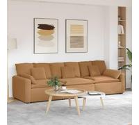 Runheo Divano modulare beige con cuscino e imbottitura, 324 x 105 x 64 cm, divano aggiuntivo, seduta e braccioli, paesaggio soggiorno con moduli di seduta, angolo imbottito per soggiorno e lounge