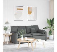 Runheo Divano modulare con cuscino grigio scuro, imbottitura in tessuto e imbottitura in schiuma, 224 x 105 x 64 cm, angolo imbottito a 2 posti con braccioli, struttura in metallo