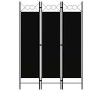Runheo Divisorio da 3 pezzi, nero, 120 x 180 cm, autoportante, pieghevole, con schermo in tessuto, divisorio per camera da letto, soggiorno, ufficio, interni, con design circolare e funzione