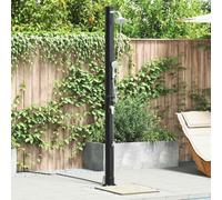 Runheo Doccia solare esterna nera in PVC e alluminio, altezza 217 cm, con riscaldamento solare e soffione girevole per terrazza, giardino, piscina, idromassaggio, spa