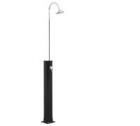 Runheo Doccia solare nera, 214 cm, con serbatoio da 20 litri, in acciaio inox, accessorio per piscina e vasca idromassaggio, risparmio energetico, facile montaggio, regolazione della temperatura
