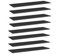 Runheo Libreria nera lucida in legno 100 x 30 x 1,5 cm, 8 mensole per mensole da parete, armadi, divisori modulari espandibili, autoportanti, per soggiorno, ufficio, cantina