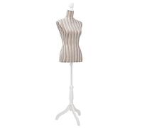 Runheo Manichino da donna in lino, con treppiede, regolabile in altezza, 133-168 cm, per vetrine di abbigliamento, design alla moda e presentazione dei vestiti, senza pieghe, salvaspazio