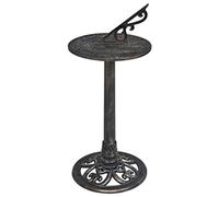 Runheo Orologio solare bronzo in plastica, 35,5 x 82 cm, con base, decorazione da giardino, terrazza, balcone, resistente alle intemperie, quadrante antico, scultura rustica, bussola