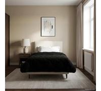 Runheo Piumino per tutto l'anno, nero, 135 x 220 cm, con design trapuntato, in microfibra e pile, traspirante, lavabile, regola la temperatura, per estate e inverno
