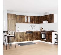 Runheo Porto - Mobile sottolavabo in legno marrone, 80 x 46 x 81,5 cm, con spazio e 2 ante, per bagno degli ospiti, WC, salvaspazio, moderno