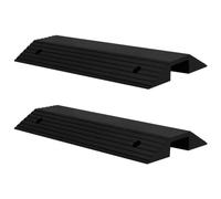 Runheo Rampa da soglia per ponte, in gomma piena, set da 2 pezzi, 80 x 40 x 8 cm, colore nero, superficie antiscivolo, per deambulatore, sedia a rotelle, scooter, carico utile 5 tonnellate