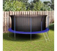Runheo Rete di sicurezza per trampolino rotondo da 3,05 m, ricambio in PE, nero, con cerniera, adatta per aste, resistente alle intemperie e rinforzata per un accesso sicuro