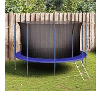 Runheo Rete di sicurezza per trampolino rotondo da 3,05 m, ricambio in PE, nero, con cerniera, adatta per aste, resistente alle intemperie e rinforzata per un accesso sicuro