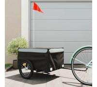 Runheo Rimorchio per bicicletta nero e grigio in ferro da 45 kg, pieghevole e pieghevole, per bambini e cani, trasporto per tutti i giorni, viaggi, shopping