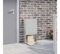 Runheo Scatola per pacchetti in acciaio inox argentato, 44 x 22 x 82 cm, con serratura e chiave, resistente alle intemperie, per giardino, casa, ingresso, esterno, chiudibile con targhetta per il nome
