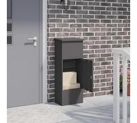 Runheo Scatola per pacchi con memoria, nera, in acciaio, 44,5 x 29 x 110,5 cm, con serratura e chiave, resistente alle intemperie, per casa, giardino, esterno