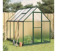 Runheo Serra con telaio di fondamenta, 224 x 169 x 202 cm, in alluminio, verde, resistente alle intemperie, per coltivazione di verdure, protezione delle piante, con ventilazione, pannelli in