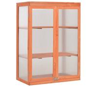 Runheo Serra in legno con pannello in policarbonato, 75 x 47 x 109 cm, 2 ripiani, impermeabile, ideale per casetta per piante, serra, pomodori, protezione delle piante in giardino e su balcone o