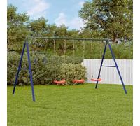Runheo Set altalena in acciaio verniciato con 3 posti a dondolo e asta trapezoidale per giardino e parco giochi, regolabile in altezza, fino a 200 kg, per bambini dai 3 ai 10 anni
