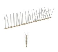 Runheo Set di 20 picchetti repellenti per uccelli, 10 m, in plastica con acciaio inox, 4 file, repellente per uccelli, gatti, martore, piccioni, protezione per giardino e balcone