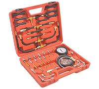 Runheo Set di manometro per iniezione di carburante per auto, 70 pezzi, con manometro da 0 a 10 bar e da 0 a 140 psi, adattatore per Bosch CIS, GM TBI e Ford EFI, con valigetta per officina e