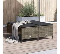 Runheo Sgabello da giardino con cuscino, 4 pezzi, in rattan sintetico, resistente alle intemperie, per esterni, balcone, terrazza, robusto, comodo, facile da pulire, salvaspazio, poggiapiedi